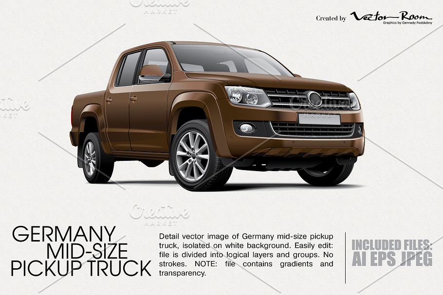 Germany Mid-size Pickup Truck in Illustrations - product preview 8