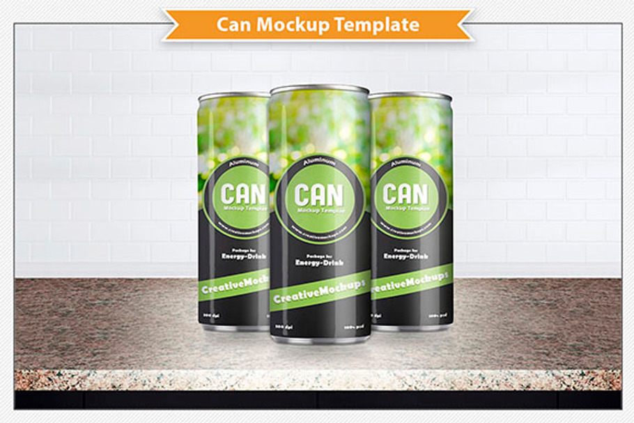 Narrow Can Mockup Template in Product Mockups - product preview 8