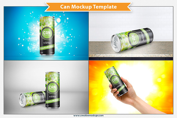Narrow Can Mockup Template in Product Mockups - product preview 2