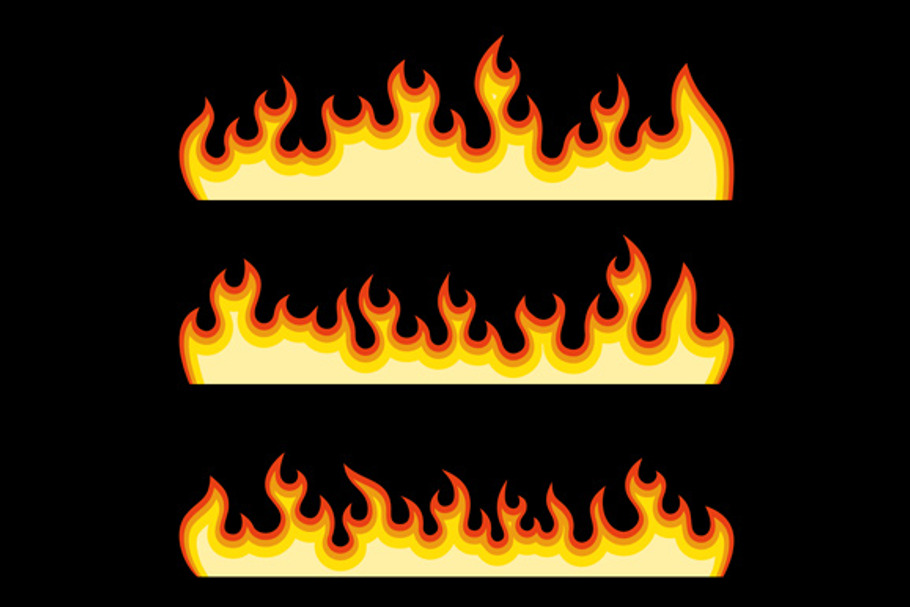 Fire Burning Flames Set