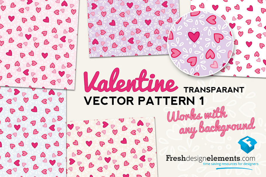 Valentine Transparant Vector Pattern