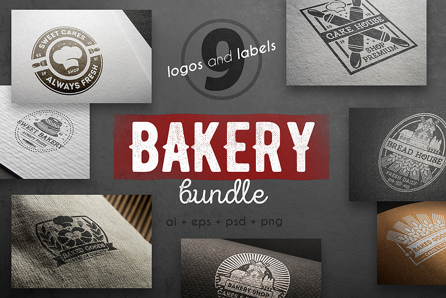 Bakery logo kit in Logo Templates - product preview 8