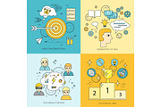 Set of Creating Ideas Concept Vector Illustrations