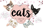 Cats. Vector set