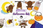 Halloween bats illustration pack
