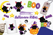 Halloween kitties illustration pack