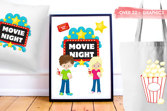 Movie night illustration pack in Illustrations - product preview 4