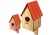 Vector wooden birdhouse 