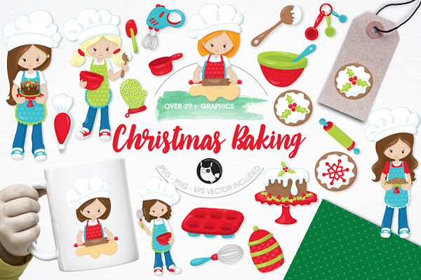 Christmas baking illustration pack