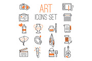 Art icons set vector.