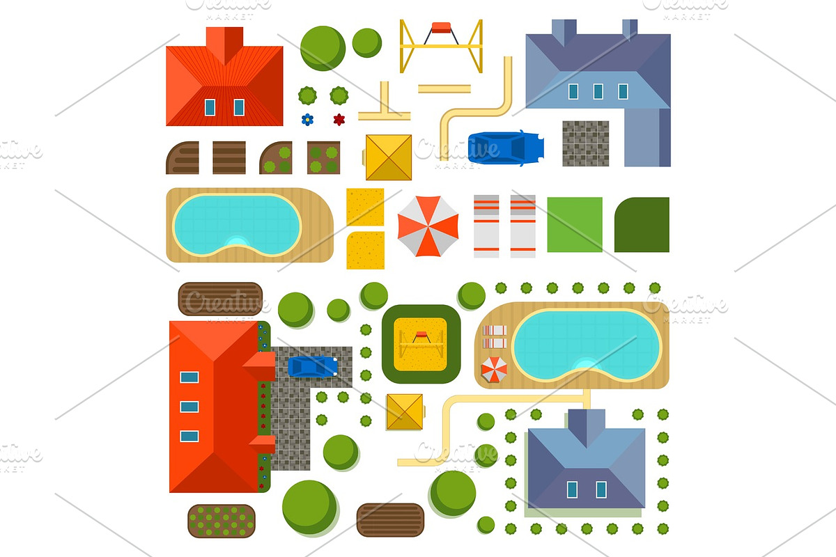 Plan of private house vector illustration in Illustrations - product preview 8