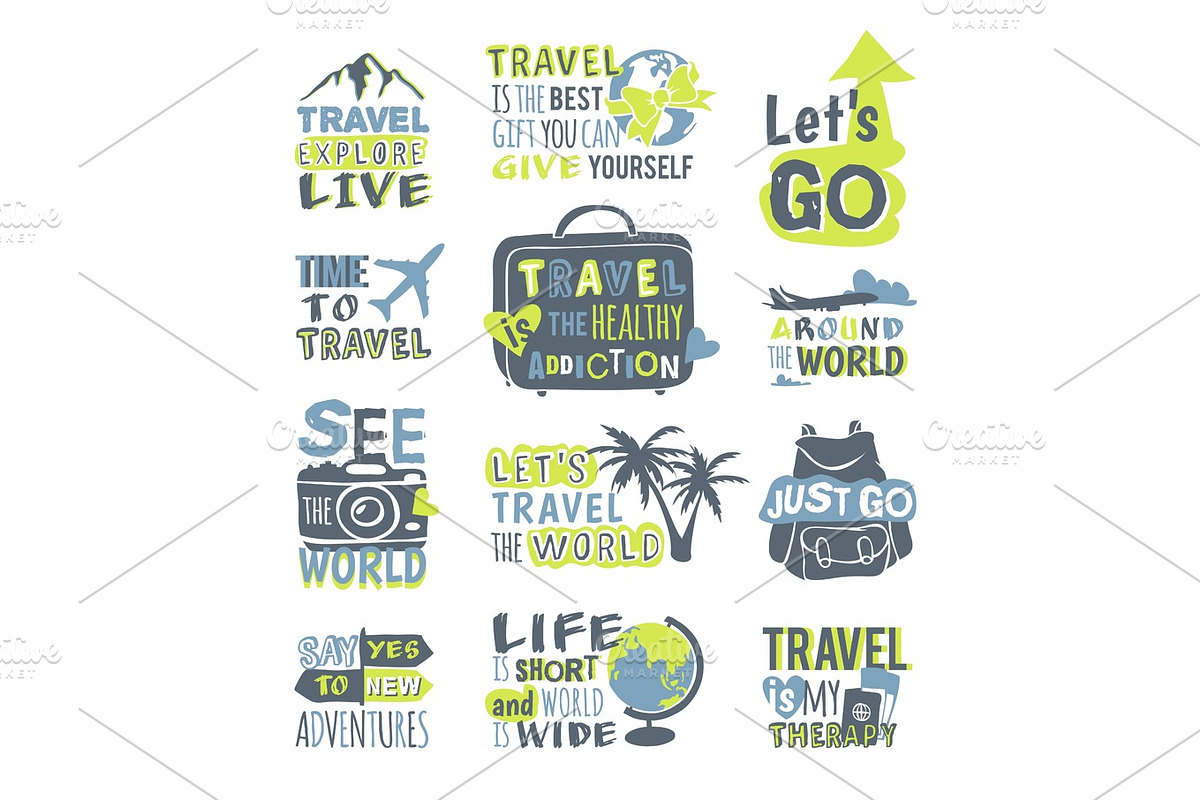 Travel motivation badge vector logo. in Illustrations - product preview 8