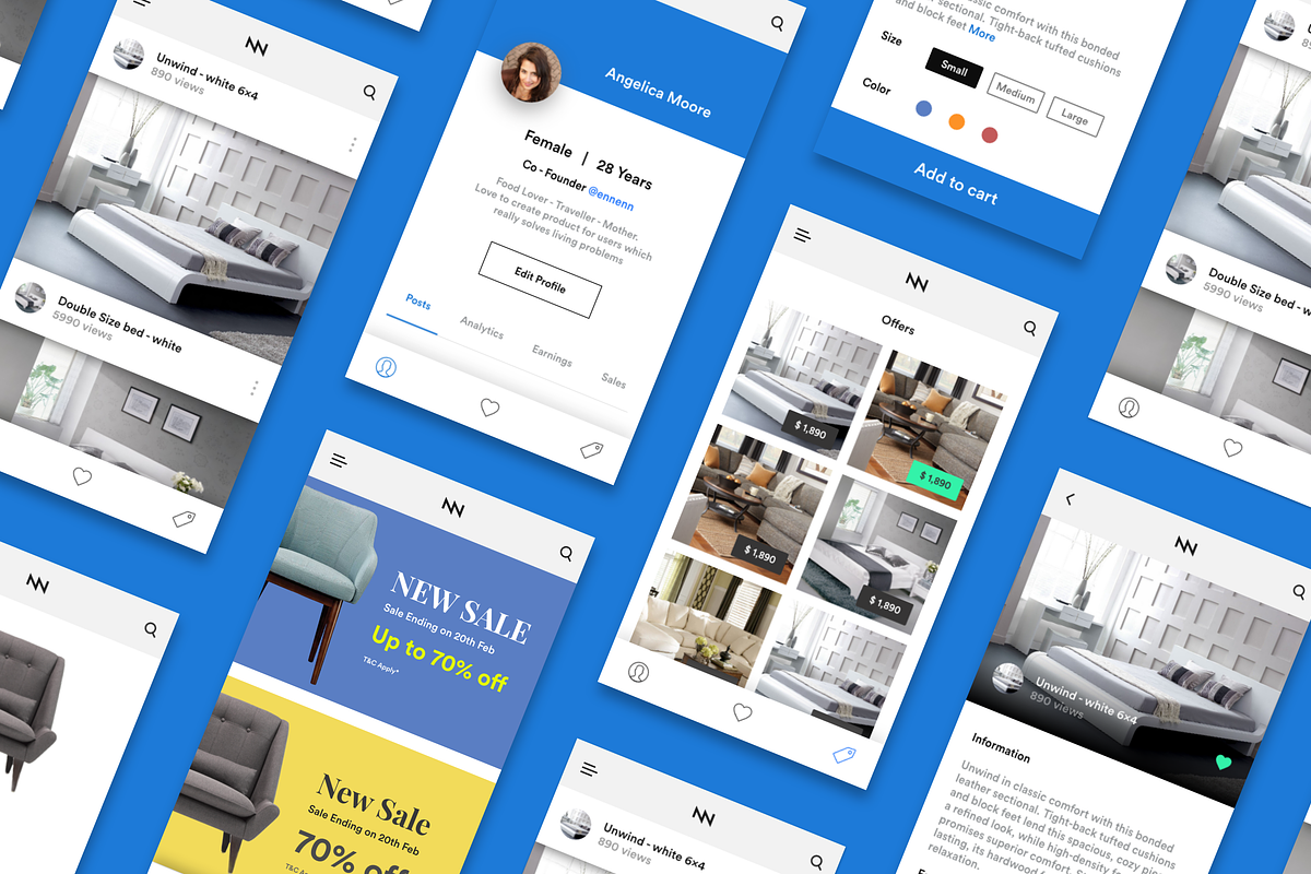 Online furniture shopping UI Kit iOS in UI Kits and Libraries - product preview 8
