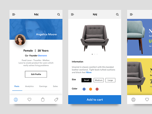 Online furniture shopping UI Kit iOS in UI Kits and Libraries - product preview 2