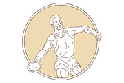 Track and Field Discus Thrower 