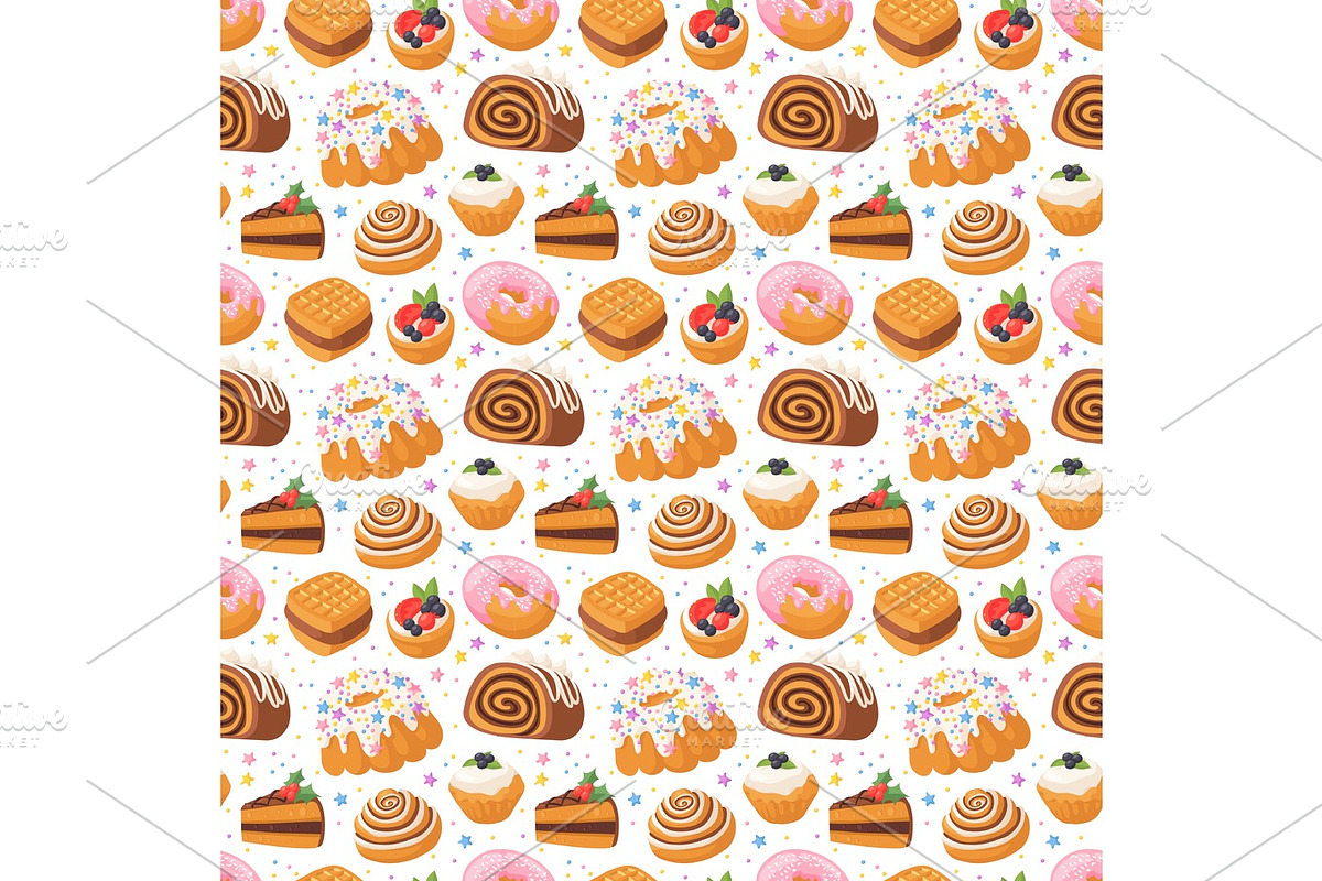 Cookie seamless pattern vector. in Illustrations - product preview 8