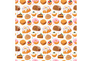Cookie seamless pattern vector.