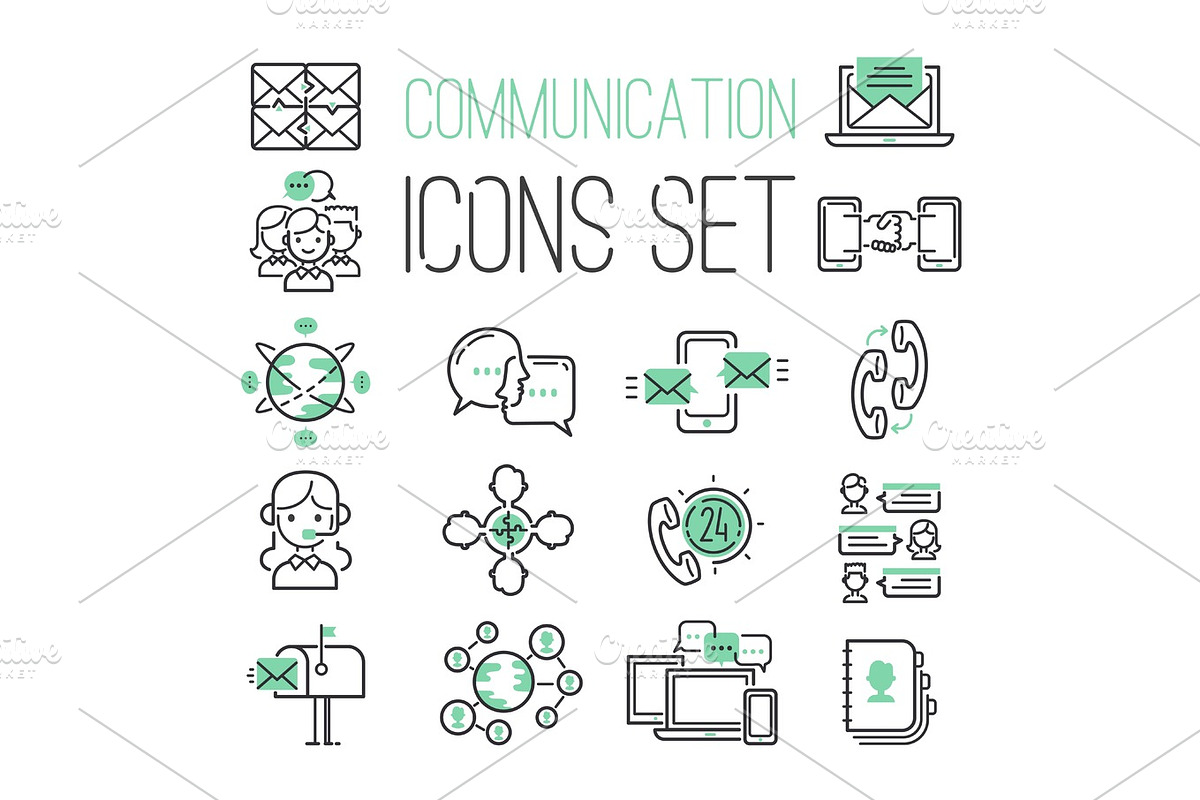 Communication network icons vector illustration. in Illustrations - product preview 8