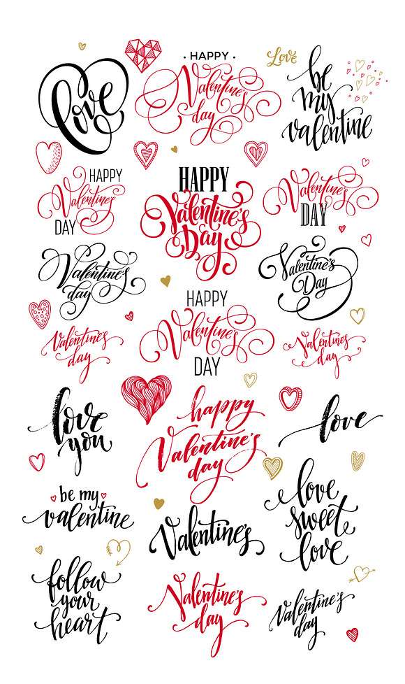 Big Valentine's Day Lattering Bandle in Illustrations - product preview 1
