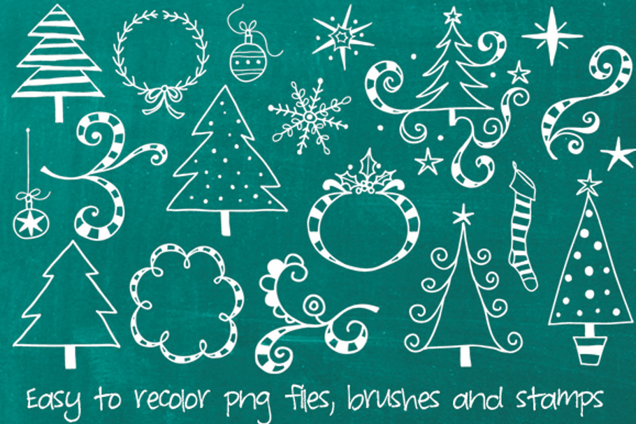 Christmas Doodles Clipart & Brushes