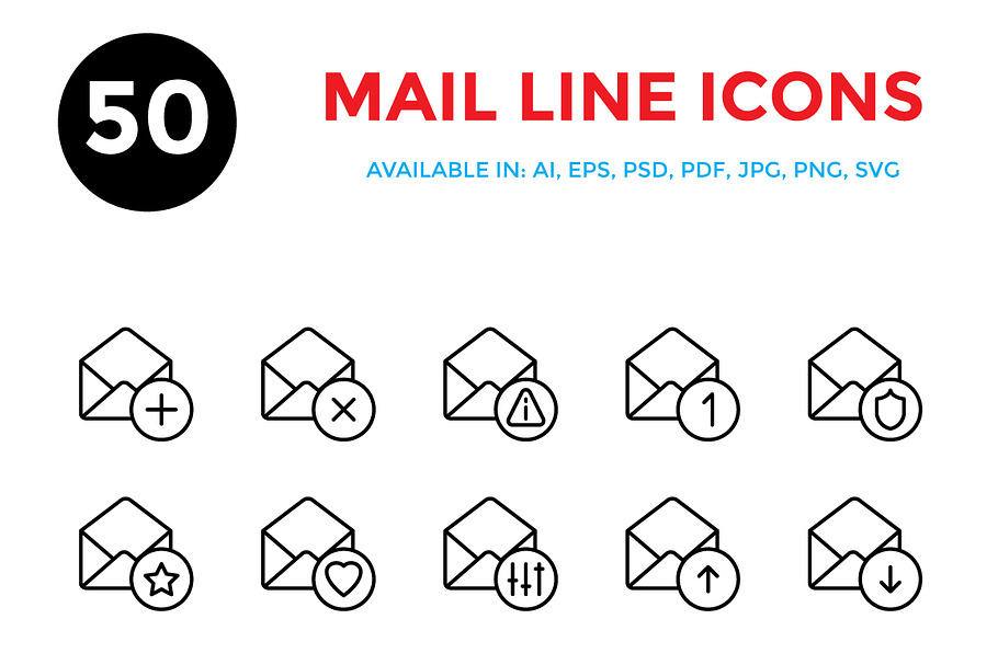 Mail Line Icons