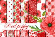 Red poppy patterns