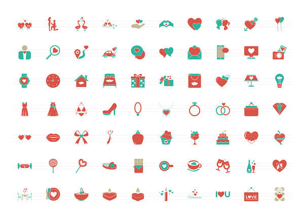 Valentine's Day Color Vector Icons