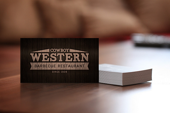 Wood BBQ Business Cards + Logo in Business Card Templates - product preview 2
