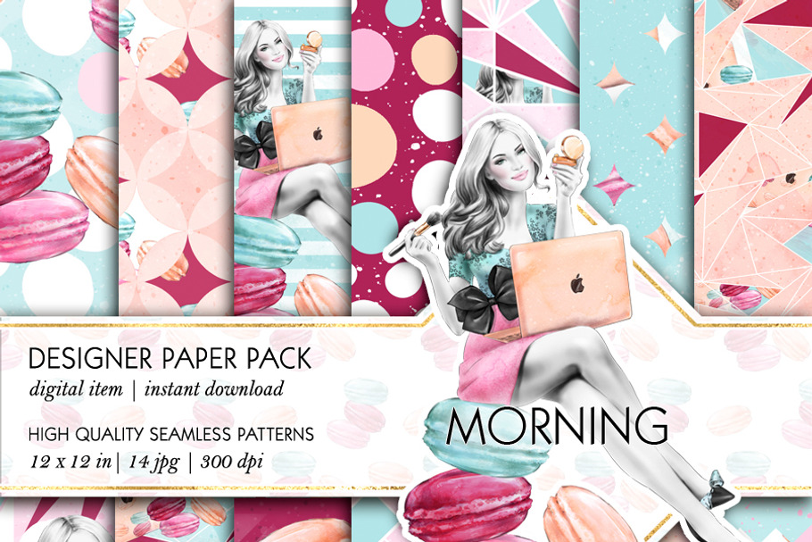 Girl Boss' Morning Seamless Patterns in Patterns - product preview 8