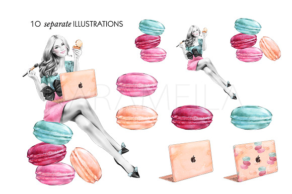 Morning Girl Boss Fashion Clipart in Illustrations - product preview 1