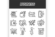 Business flat icons set