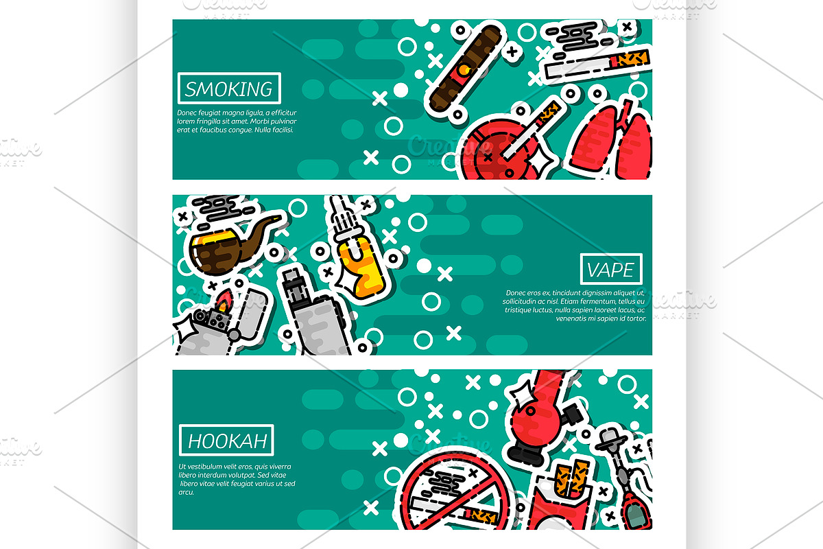 Banners about smoking in Illustrations - product preview 8