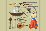 Vector set of Cossacks objects
