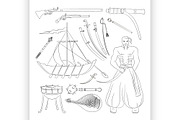 Vector set of Cossacks objects