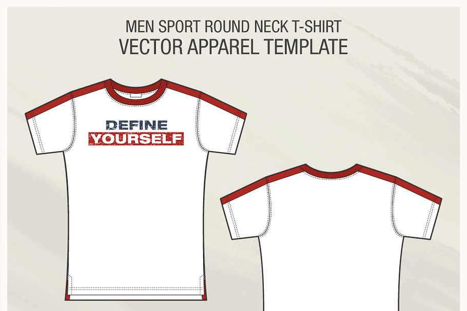Men Sport Roundneck T-shirt Template