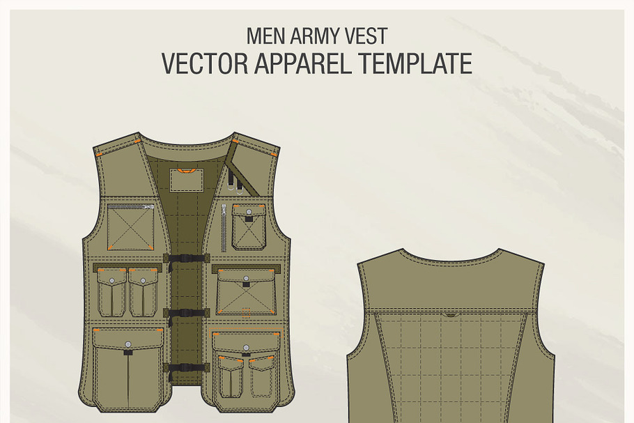 Men Army Vest Fashion Flat