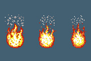 Flame with smoke animation frames