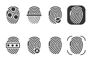 Fingerprint vector icons