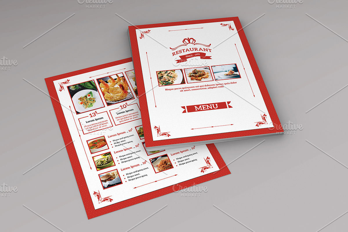 Restaurant Menu Flyer Template-V480 in Flyer Templates - product preview 8