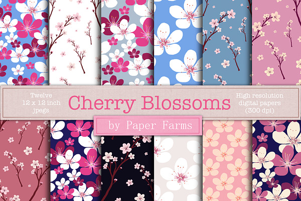 Cherry Blossom digital paper 