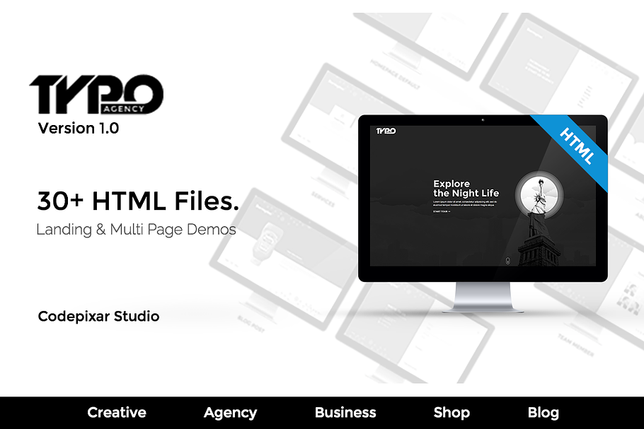 Typo Creative Agency HTML5 Template in Bootstrap Themes - product preview 8