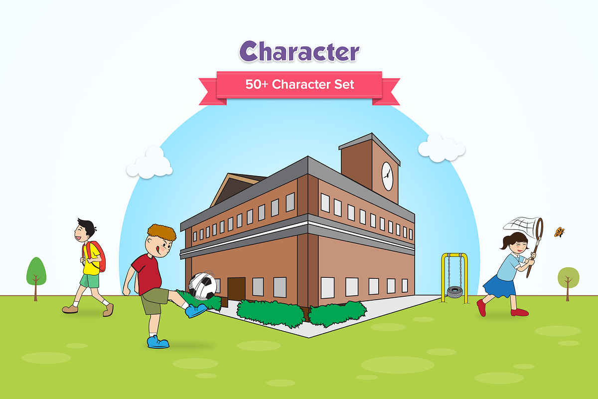 School Activity Characters in Illustrations - product preview 8