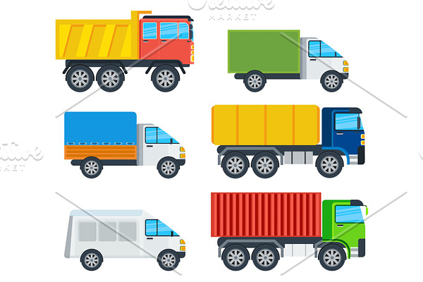 Trucks Cartoon Vector Models Collection