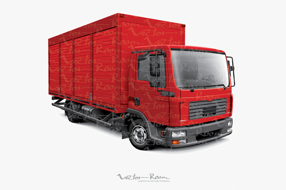 European box truck in Illustrations - product preview 8