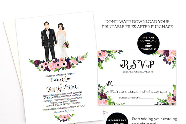 Editable Wedding Invitation