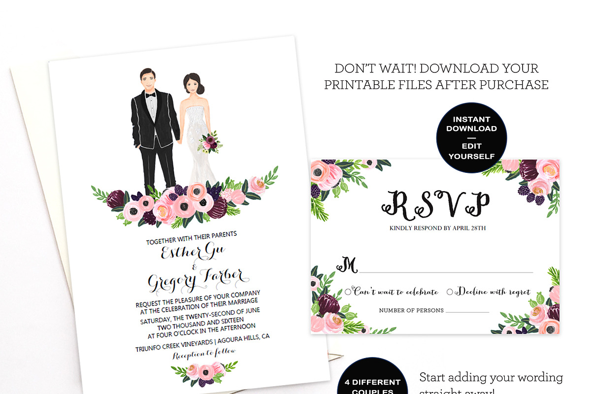 Editable Wedding Invitation in Wedding Templates - product preview 8
