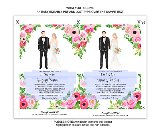 Editable Wedding Invitation Set in Wedding Templates - product preview 3