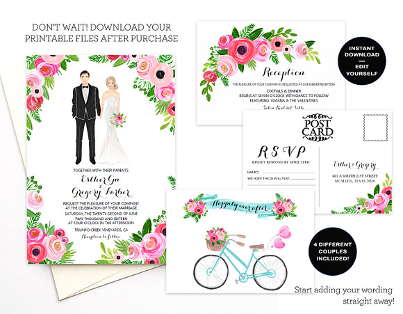 Editable Wedding Invitation Set in Wedding Templates - product preview 5