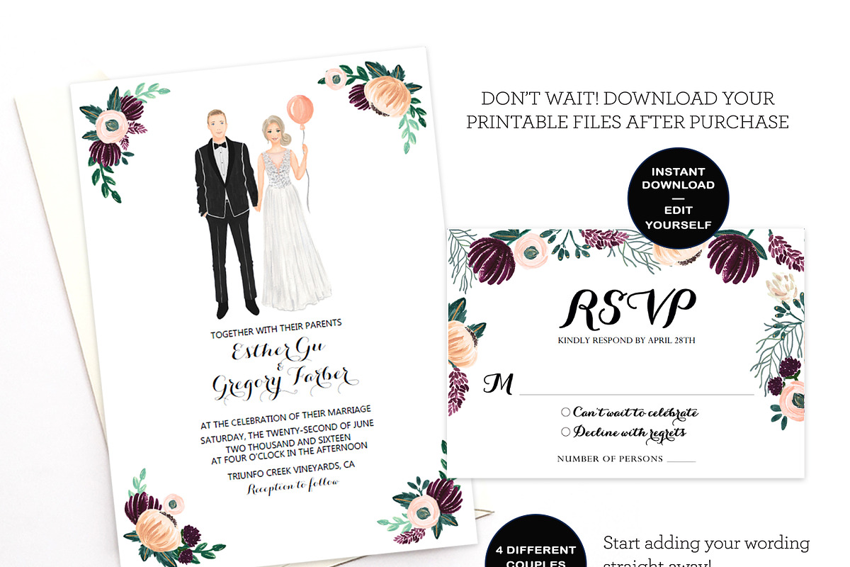 Wedding editable set in Wedding Templates - product preview 8