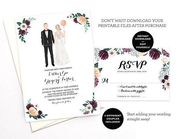 Wedding editable set in Wedding Templates - product preview 3